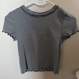 Black and White Striped girls Top